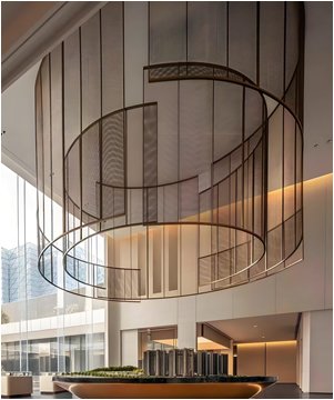 Hotel Lobby Ceiling with Metal Mesh Curtain