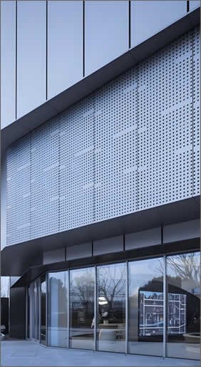 decorative perforated metal mesh exterior wall