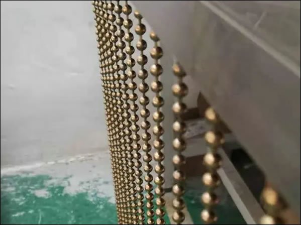 Copper Metal Bead Curtain for Luxury Interior Design Applications