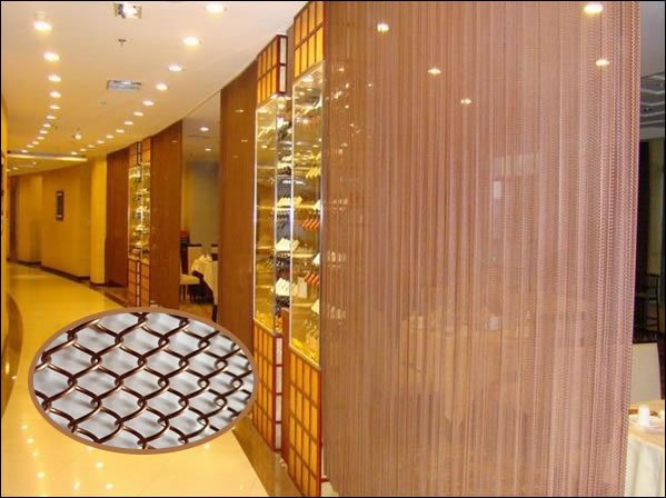 Stylish Metal Mesh Partition for Hotels and Commercial Spaces