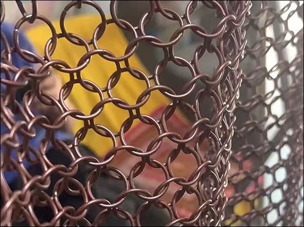 Decorative Copper Ring Mesh Coil Drapery for Visual Separation