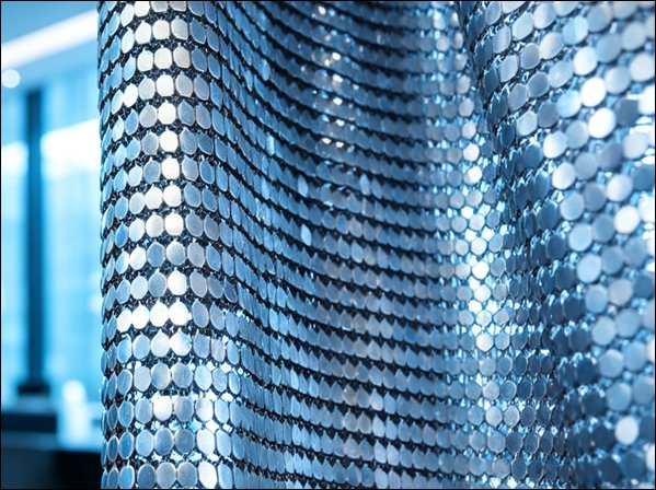 Metallic Scale Mesh Curtain Panels