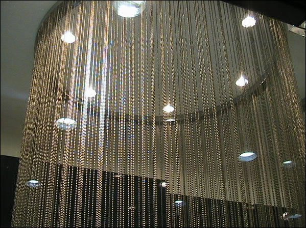 Gold Finish Metal Bead Curtain for Modern Architectural Spaces