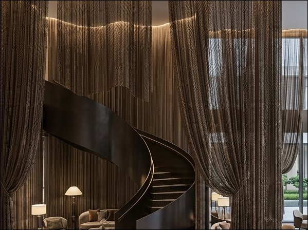 Chain Link Fabric Coil Drapery Curtains